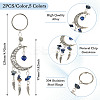 10Pcs Alloy Natural Mixed Stone Keychains KEYC-TAC00056-3