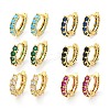Rack Plating Brass Micro Pave Cubic Zirconia Hoop Earring EJEW-C102-13G-1