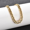 304 Stainless Steel Cuban Link Bracelets for Men Women BJEW-Q038-05G-2