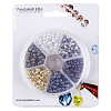 Multicolor Iron Round Spacer Beads with Box for Jewelry Making 7~8x3.6~4x3mm IFIN-PH0001-07-NF-4