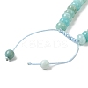 Adjustable Natural Flower Amazonite Braided Bead Bracelets BJEW-F369-A12-4
