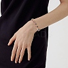 Natural Multicolor Tourmaline Round Beaded Charm Bracelet BJEW-TA00220-6