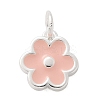 925 Sterling Silver Enamel Flower Charms STER-D300-04S-02-1