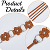 1Pc Imitation Leather Flower Brass Ring Link Chain Waist Belly Chains Belts for Women AJEW-CL0001-49C-6