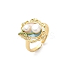 Brass Enamel Cuff Rings RJEW-K291-04G-03-4