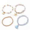 4Pcs 4 Style Natural & Synthetic Mixed Gemstone Beaded Stretch Bracelets Set BJEW-JB09115-3