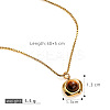 Natural Tiger Eye Pendant 304 Stainless Steel Chain Necklaces FS-WG84F4F-01-1
