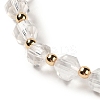 Faceted Natural Quartz Crystal Stretch Beaded Bracelets BJEW-P318-01G-02-3