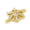 Brass Clear Cubic Zirconia Connector Charms/Links LS-FIND-L019-07G-03-2