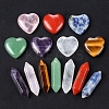 14Pcs Chakra Heart & Hexagonal Prism Mixed Natural Gemstone Healing Stones Set PW-WG55180-01-2