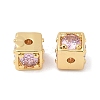 Brass Cubic Zirconia Beads KK-Q030-14B-G-2