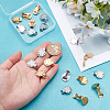 20Pcs 2 Color Ion Plating(IP) 304 Stainless Steel Clip-on Earring Setting STAS-UN0030-20-4
