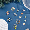 24Pcs 4 Style Zinc Alloy Enamel Pendants ENAM-SC0002-52-4