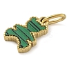 Synthetic Malachite Bear Charms STAS-B075-01G-01-2