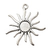 Tibetan Style Alloy Sun Pendant Cabochon Settings X-TIBEP-Q043-079-RS-1