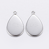 Tarnish Resistant 304 Stainless Steel Pendant Cabochon Settings STAS-P198-14A-2