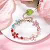 Zinc Alloy Flower Flower Link Chain Bracelets BJEW-JB10006-2