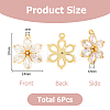 6Pcs Brass Micro Pave Clear Cubic Zirconia Pendants ZIRC-HS0001-07-2