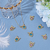 8Pcs 2 Colors Brass Micro Pave Cubic Zirconia Pendants KK-BBC0019-71-3
