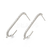 Brass Clear Cubic Zirconia Stud Earring Findings KK-N216-544P-1