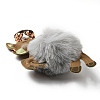 Imitation Rex Rabbit Fur & PU Leather Christmas Reindeer Pendant Keychain LS-KEYC-K018-02KCG-01-3