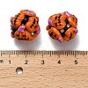 Halloween Theme Polymer Clay Rhinestone Beads with Resin RESI-Z045-02B-04-3