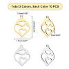 20PCS 2 Colors 201 Stainless Steel Pendants STAS-DC0004-13-2