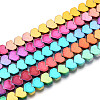 Rainbow Color Electroplate Non-magnetic Synthetic Hematite Beads Strands G-L489-E01-1