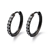 Ion Plating(IP) 316 Surgical Stainless Steel Pave Clear Cubic Zirconia Hoop Earrings Women EJEW-A109-01C-EB-1