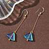Electroplated 304 Stainless Steel Resin Fan Dangle Earrings EJEW-Z129-11G-03-2