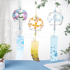 BENECREAT 3Pcs 3 Style Glass Wind Chimes DJEW-BC0001-15-6