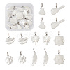 Craftdady 14Pcs 7 Styles Natural Freshwater Shell Pendants SHEL-CD0001-05-1