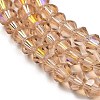 Transparent Electroplate Glass Beads Strands GLAA-F029-4mm-D12-3