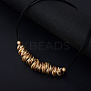 Brass and Iron Multi Ring Pendant Black Waxed Cord Necklaces for Women FS-WG5AD10-01-2