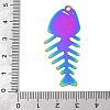 201 Stainless Steel Etched Metal Embellishments Pendants STAS-P382-02C-MC-3