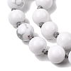 Natural Howlite Mala Prayer Round Beaded Wrap Necklaces with Long Tassel and Metal Tree of Life FS-WG93CBE-08-3