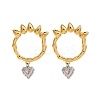 304 Stainless Steel Dangle Stud Earrings EJEW-K296-02GP-07-2