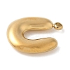 304 Stainless Steel Initial Pendants STAS-S186-12U-G-2