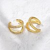 Clear Cubic Zirconia Double Line Cuff Earrings EJEW-R150-14G-3