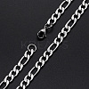 Men's 304 Stainless Steel Figaro Chain Necklaces NJEW-T012-02-56-S-1