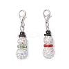 2Pcs Snowman Pave Disco Ball Beads & Brass Rhinestone Pendant Decorations HJEW-JM04452-1