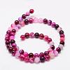 Natural Striped Agate/Banded Agate Bead Strands G-K155-A-4mm-02-3