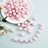 20Pcs Pink Cube Letter Silicone Beads 12x12x12mm Square Dice Alphabet Beads with 2mm Hole Spacer Loose Letter Beads for Bracelet Necklace Jewelry Making JX435U-3