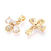 Brass Micro Pave Cubic Zirconia Charms KK-N272-10G-2