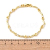 Brass Micro Pave Clear Cubic Zirconia Link Chain Bracelets for Women BJEW-D387-02G-5