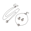 Dog Paw Print 304 Stainless Steel Pendant Necklaces & Bracelets & Stud Earrings Sets for Women SJEW-C004-20P-5