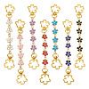 7Pcs 7 Colors Alloy Enamel Flower Link Bag Extension Chains HJEW-TAC0104-1