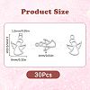 30Pcs Laser Cut 304 Stainless Steel Charms STAS-SC0009-10-2