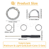 6 Sets 2 Colors Alloy Crystal Rhinestone Spring Gate Rings KEYC-HS0001-05-2
