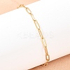 201 Stainless Steel Paperclip Chains Bracelets for Women BJEW-G767-01E-G-1